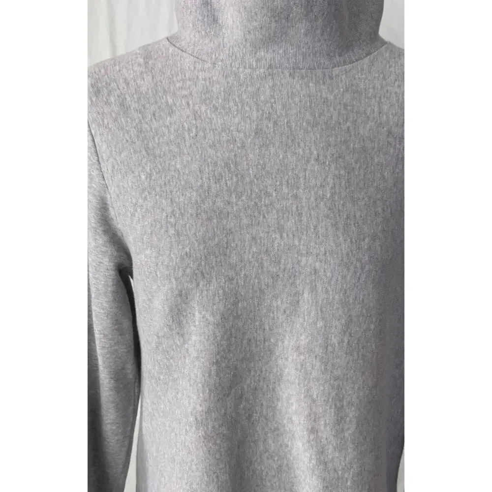 Cos Small Light Gray Turtleneck Sweater 100% Cotton - Picture 6 of 9